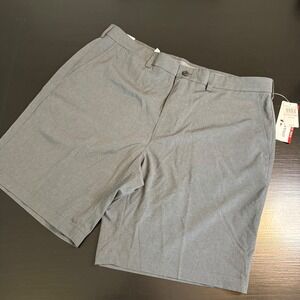 Grand Slam Mens Performance Golf Shorts Grey Caviar Heather Stretch 360 UPF 50